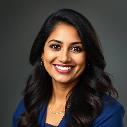 A professional headshot of Dr. Anya Sharma, the lead instructor, smiling warmly and radiating expertise.