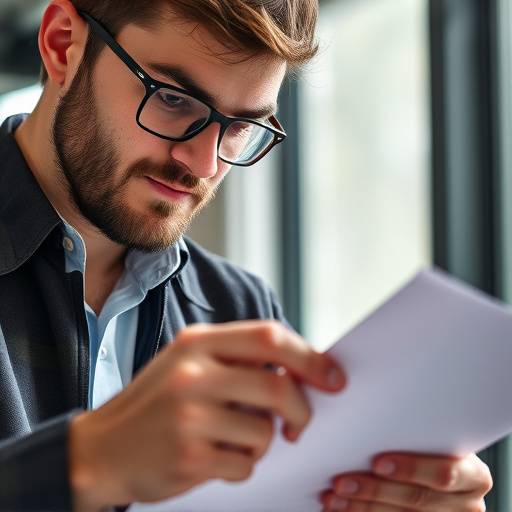 Close-up of an employee reviewing a contract.